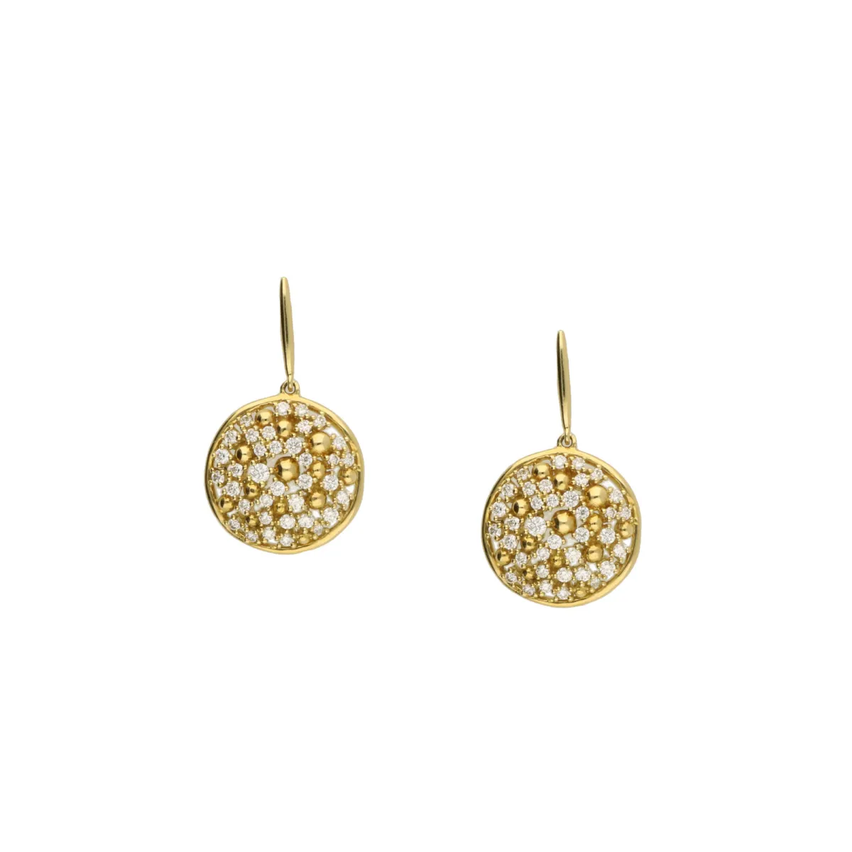 Picture of 18ct yellow gold diamond drop earrings