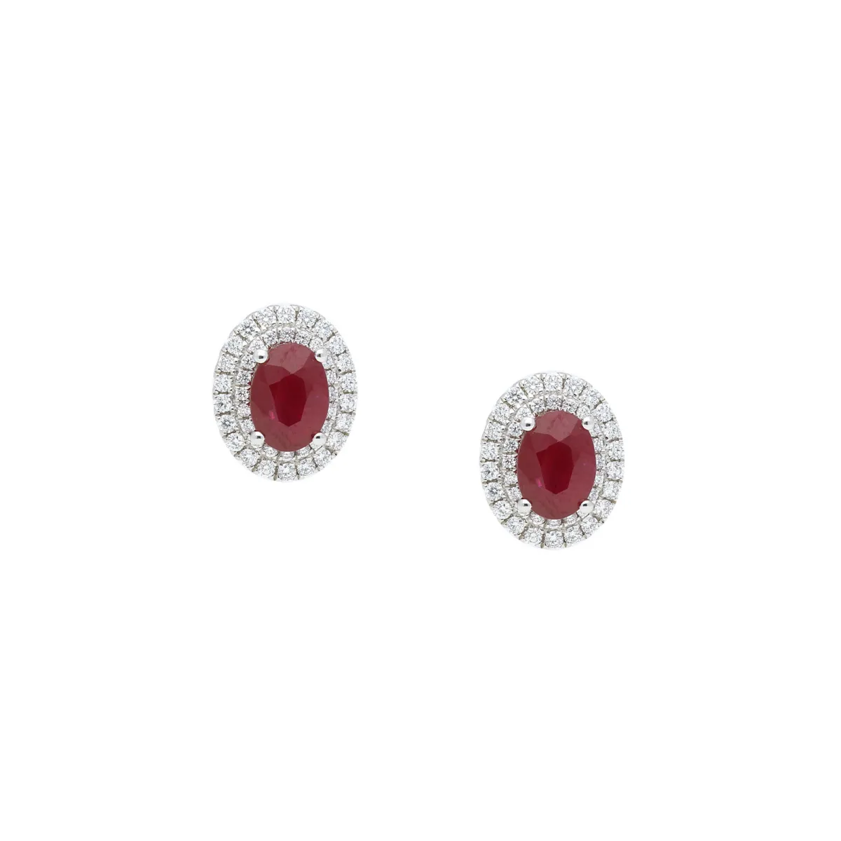 Picture of 18ct white gold ruby and diamond earrings