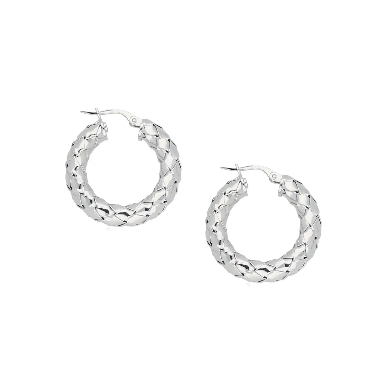 Picture of Silver woven hoop earrings