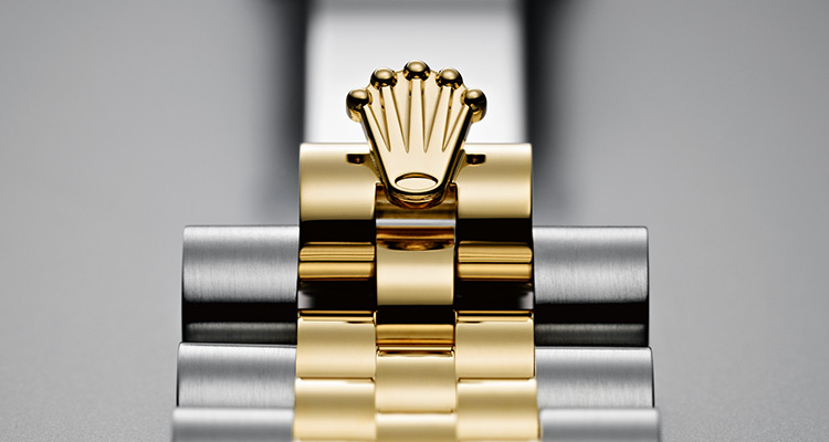 Close up of the Rolex crown