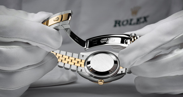 A Rolex watch being serviced
